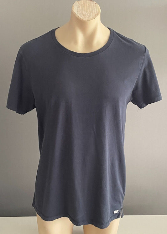 ACADEMY BRAND Blizzard Wash T-Shirt Navy  Short Sleeve Top Mens Size L Cotton