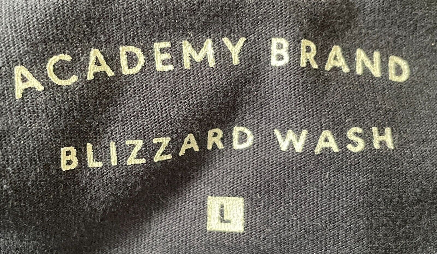 ACADEMY BRAND Blizzard Wash T-Shirt Navy  Short Sleeve Top Mens Size L Cotton