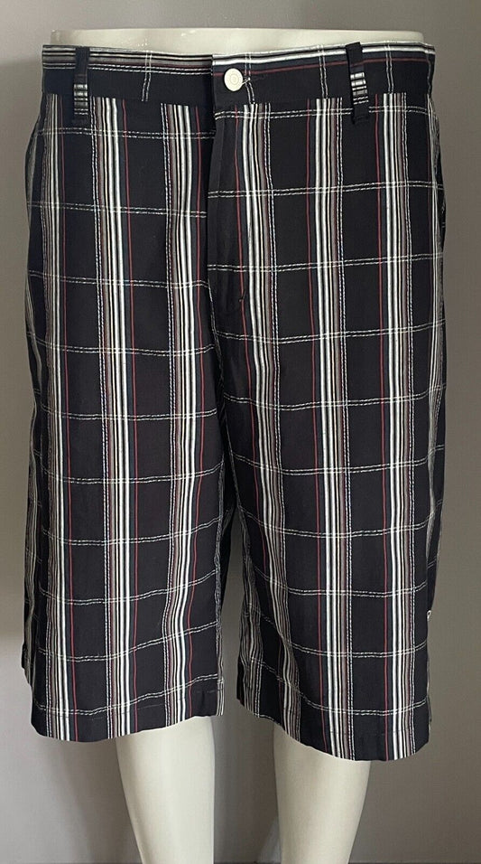 UNIT Bermuda Shorts Black Maroon Grey White Navy Yellow Check Sz 42 104cm Waist