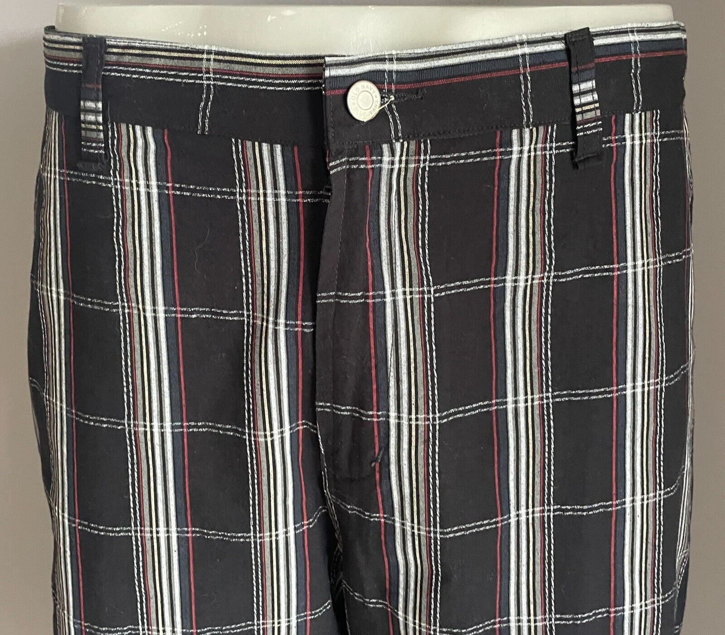 UNIT Bermuda Shorts Black Maroon Grey White Navy Yellow Check Sz 42 104cm Waist