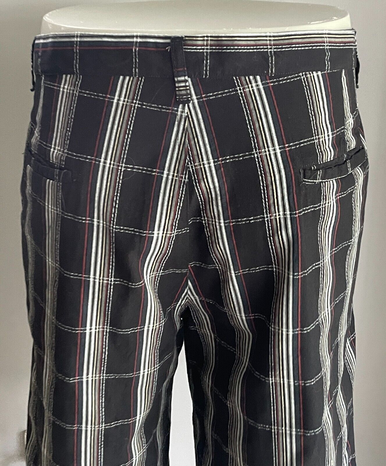 UNIT Bermuda Shorts Black Maroon Grey White Navy Yellow Check Sz 42 104cm Waist