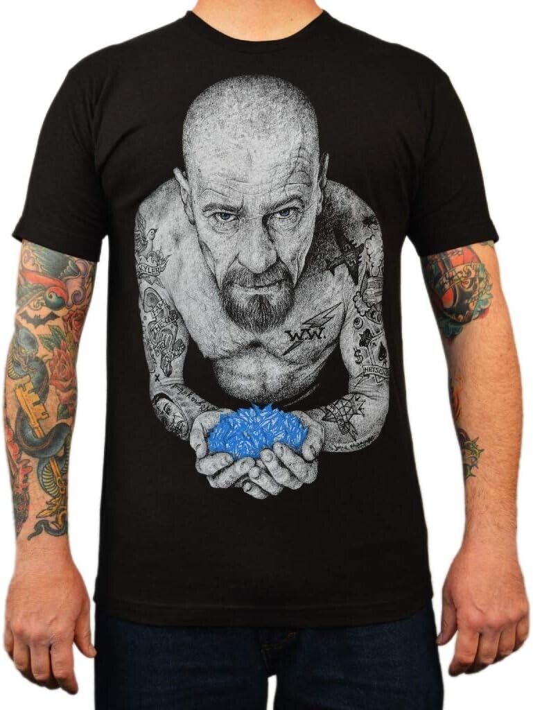 BLACK MARKET ART Breaking Bad Heisenberg Walter White Graphic T-Shirt Black S