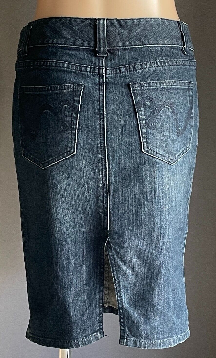PORTMANS Denim Skirt Blue Pencil Size 8  10 Knee Length