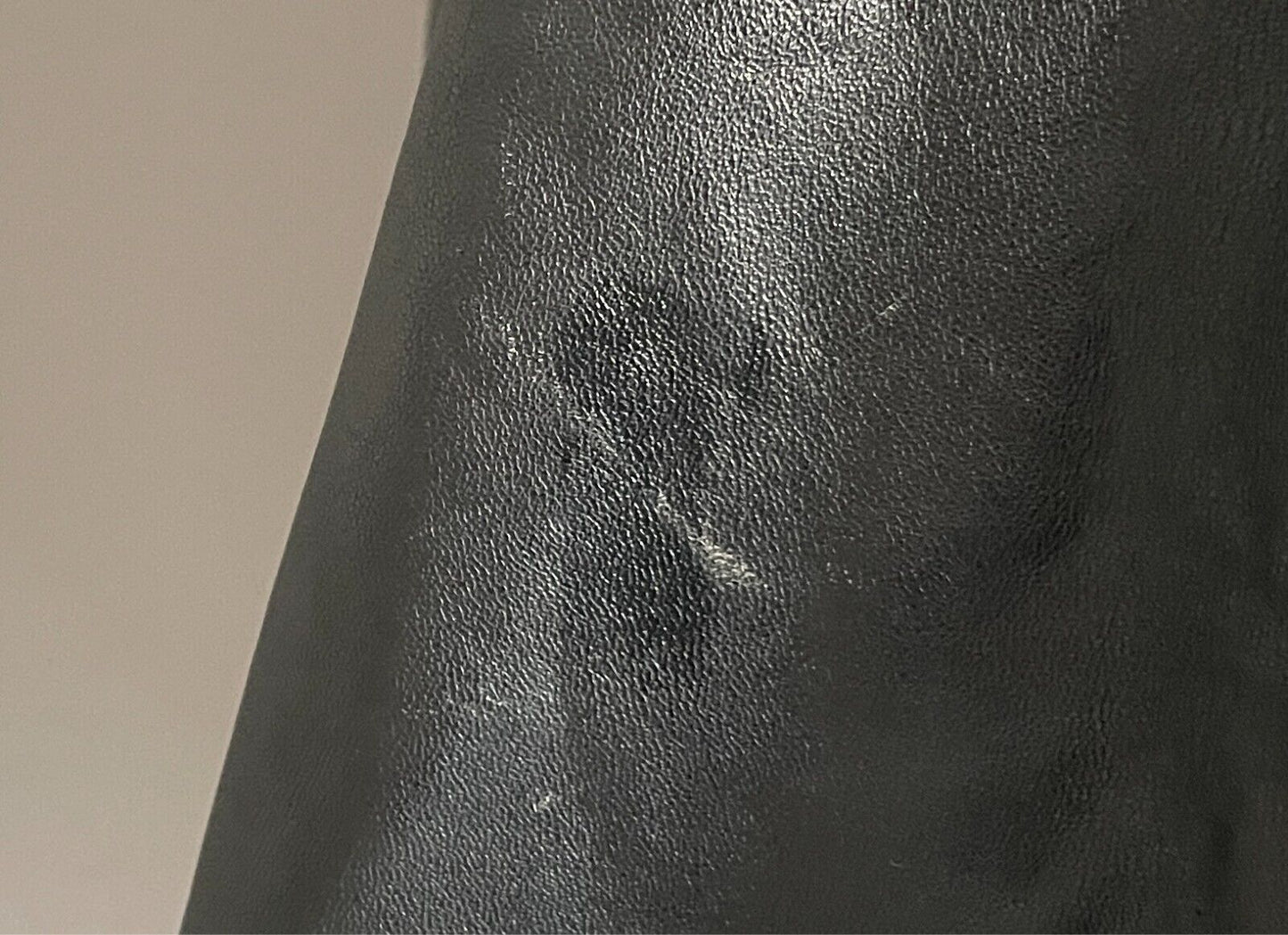 Vintage JONTELL LEATHER Black Leather Bomber Jacket Size M Lined Elastic Hem