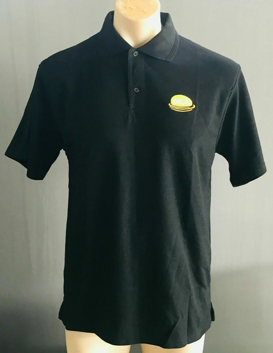 Polo Shirt MLC Logo Black Short Sleeve Mens M 108cm & L 116cm NEW Unisex
