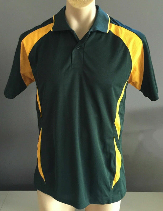 Polo Shirt AUSTRALIA Green Gold Sports Jersey Sh/Sleeve Top Cricket Mens Sz M