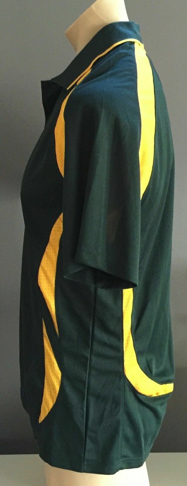 Polo Shirt AUSTRALIA Green Gold Sports Jersey Sh/Sleeve Top Cricket Mens Sz M