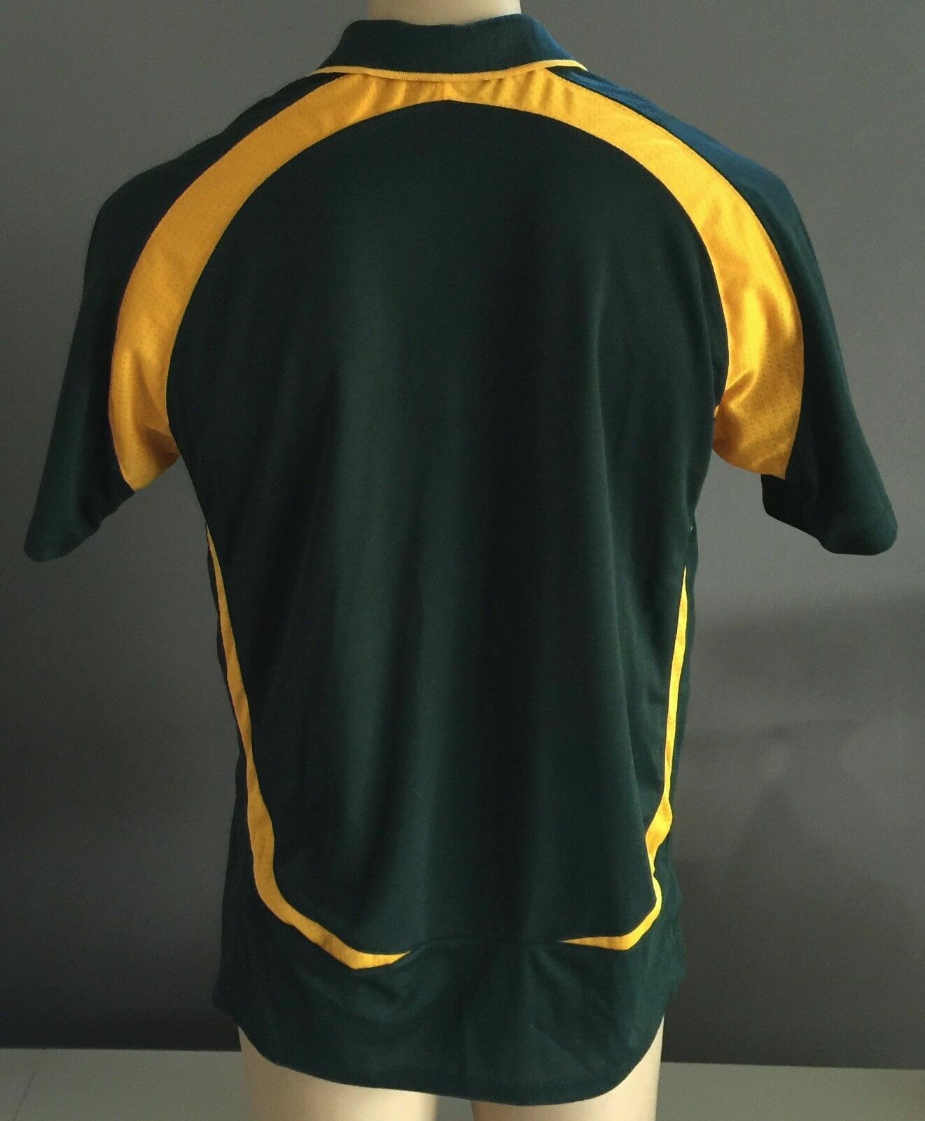 Polo Shirt AUSTRALIA Green Gold Sports Jersey Sh/Sleeve Top Cricket Mens Sz M