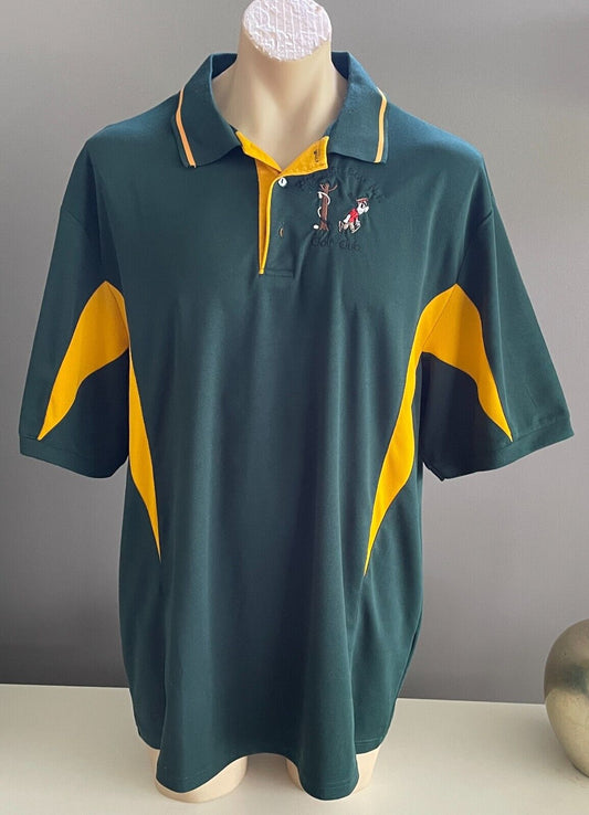 DOIDA Polo Shirt KING ASH BAY N T Golf Club Green & Gold Short Sleeve Mens 5XL