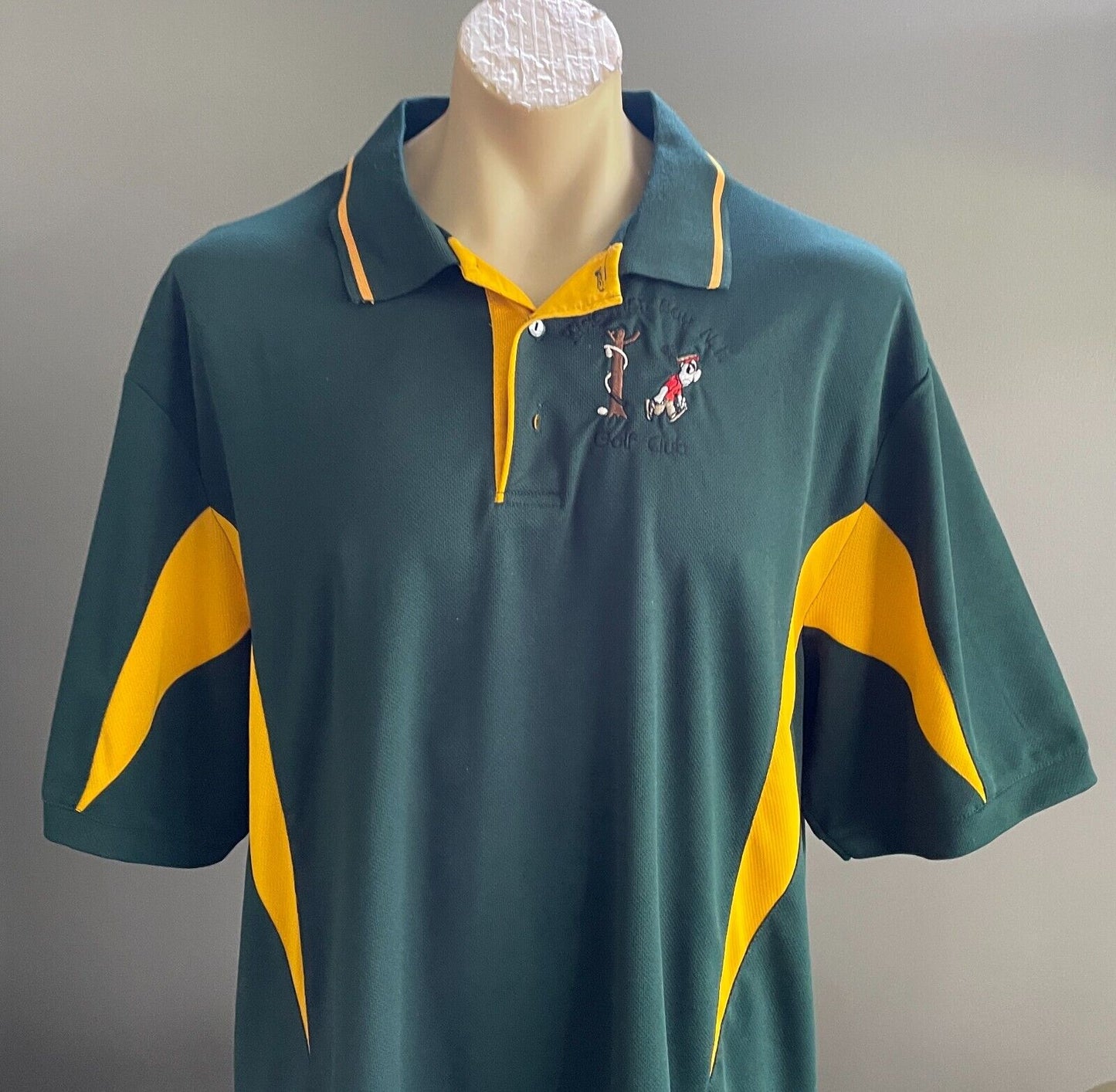 DOIDA Polo Shirt KING ASH BAY N T Golf Club Green & Gold Short Sleeve Mens 5XL
