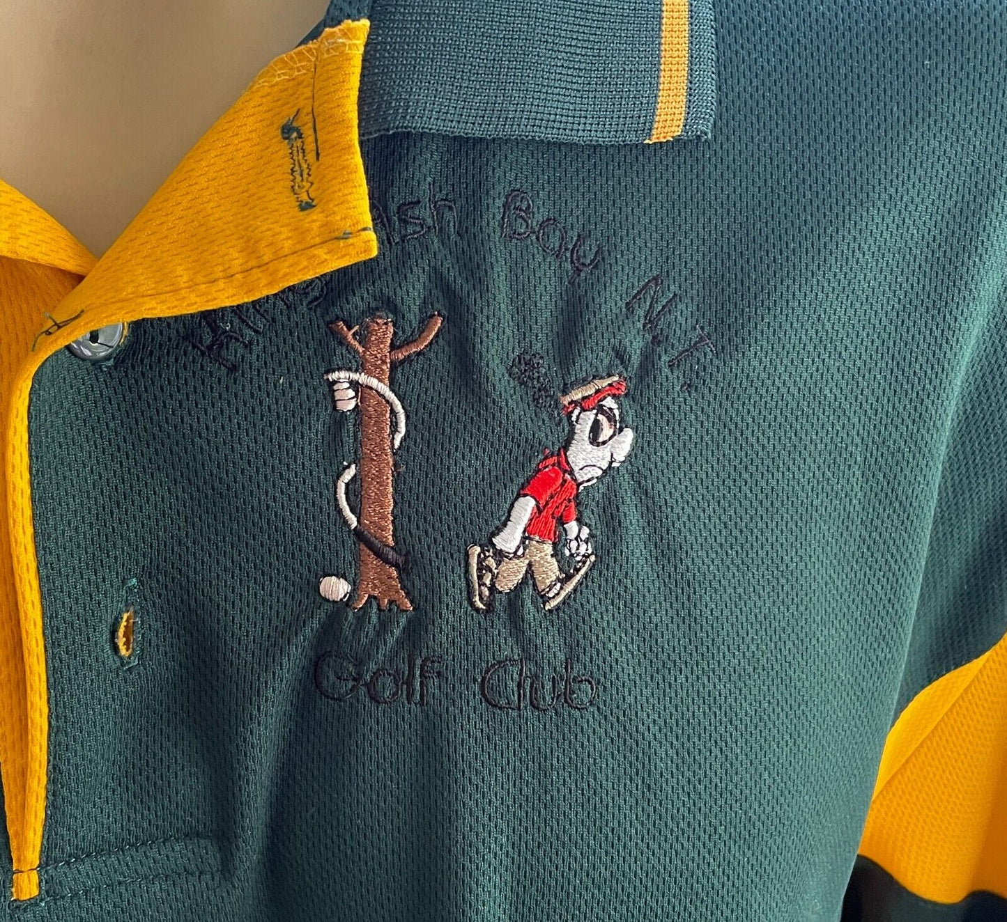 DOIDA Polo Shirt KING ASH BAY N T Golf Club Green & Gold Short Sleeve Mens 5XL