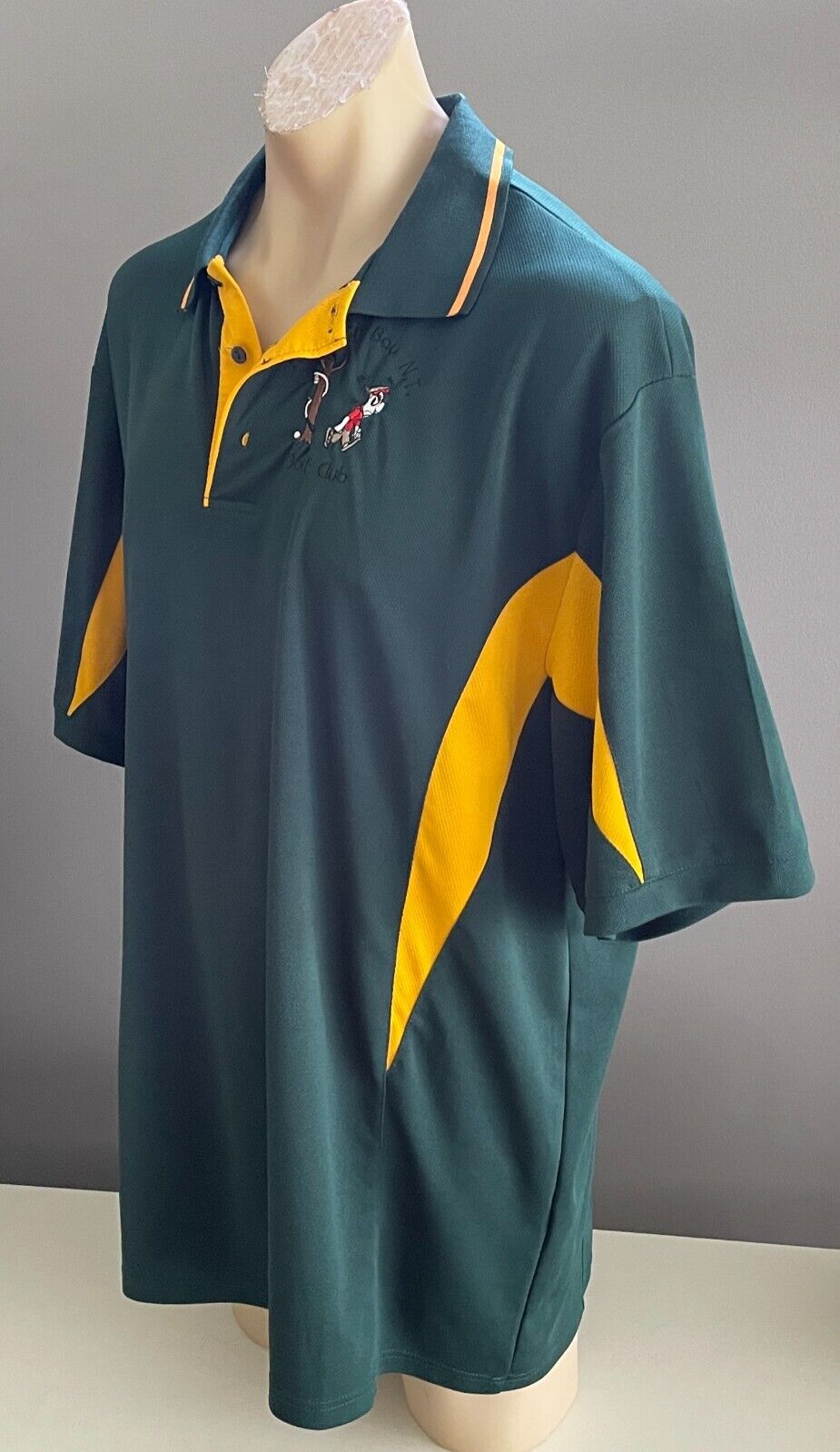 DOIDA Polo Shirt KING ASH BAY N T Golf Club Green & Gold Short Sleeve Mens 5XL