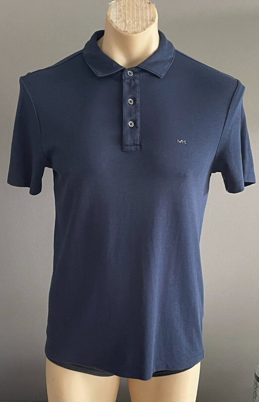 Polo Shirt MICHAEL KORS Navy Short Sleeves Mens Size M Cotton Jersey