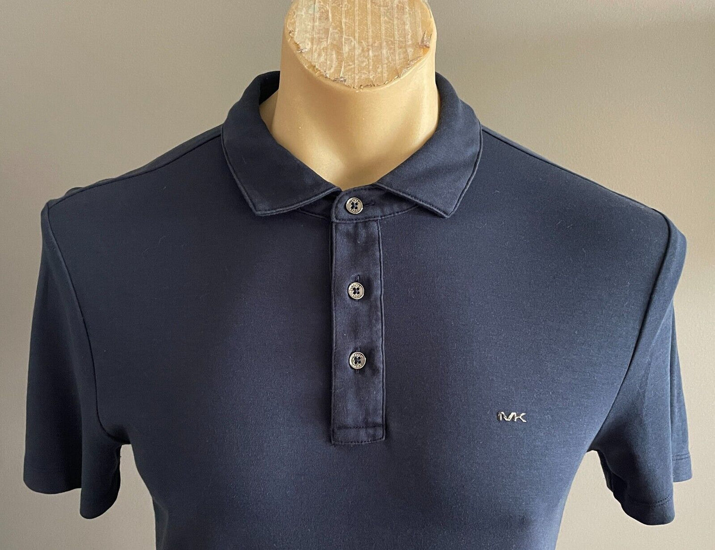 Polo Shirt MICHAEL KORS Navy Short Sleeves Mens Size M Cotton Jersey