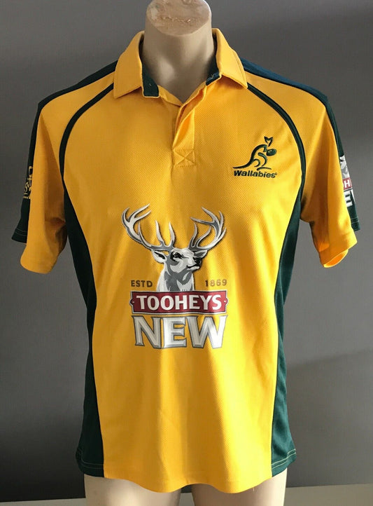KOOGA Polo Shirt Authentic 2011 WALLABIES Tooheys New Green Gold Sh/Sleeve Men S