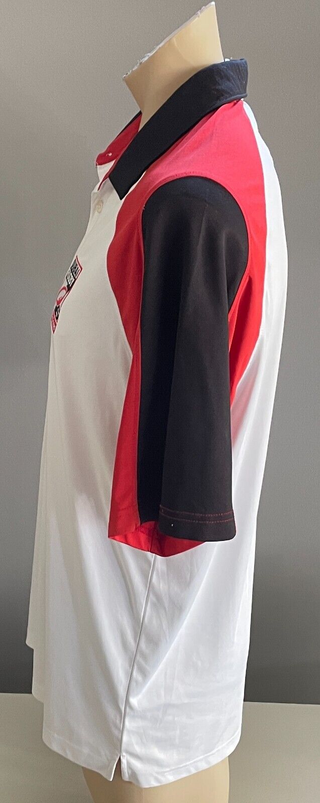 Polo Shirt DUBAI RUGBY 7's Official Merch Sh/Sleeve White Red Black Trim Size L