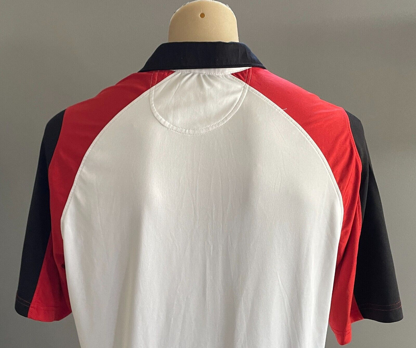 Polo Shirt DUBAI RUGBY 7's Official Merch Sh/Sleeve White Red Black Trim Size L
