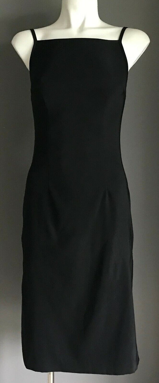 EVENTS Sheath Dress Black Sleeveless Knee Length Stretch Side Slit Pencil Sz 6 8