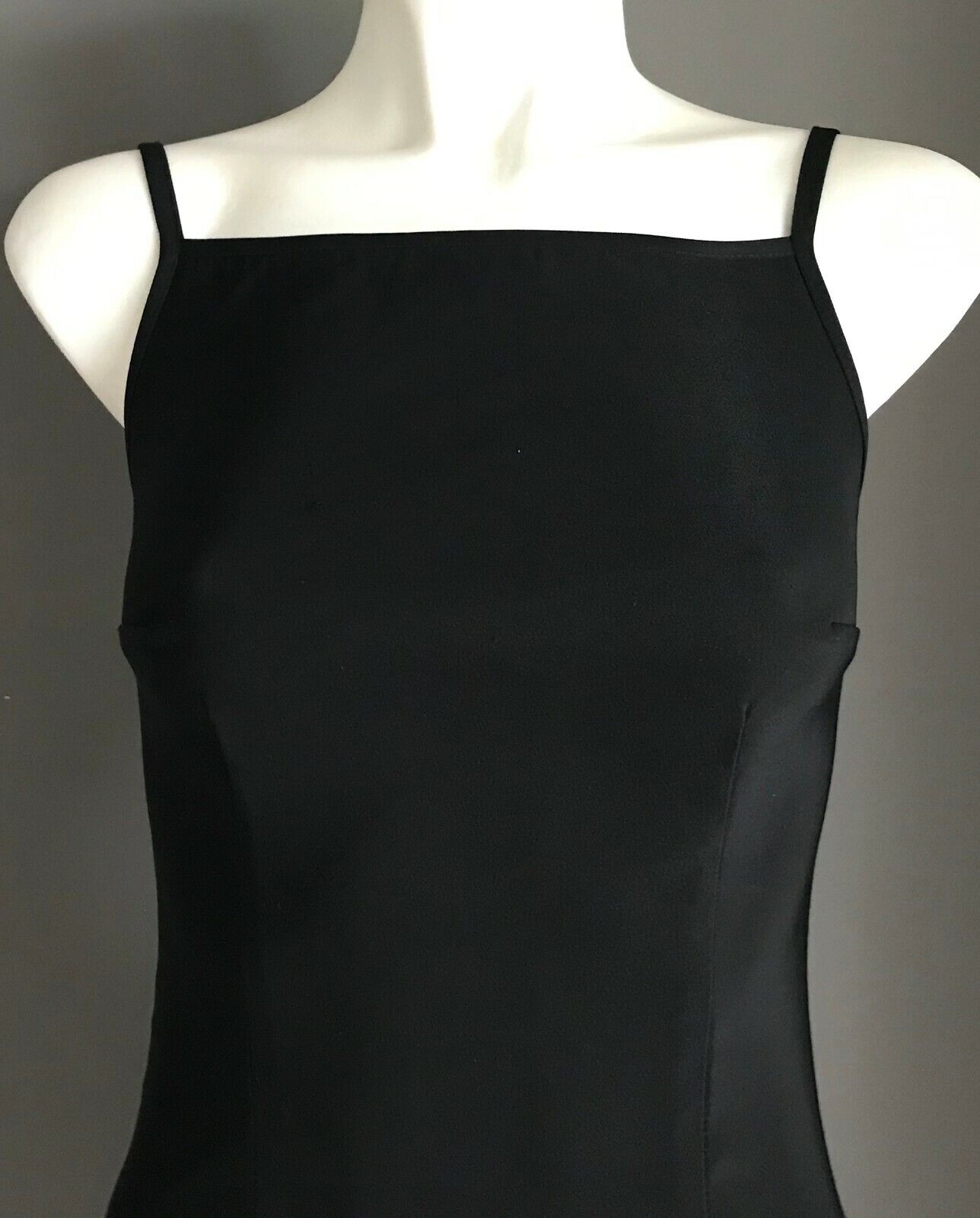 EVENTS Sheath Dress Black Sleeveless Knee Length Stretch Side Slit Pencil Sz 6 8