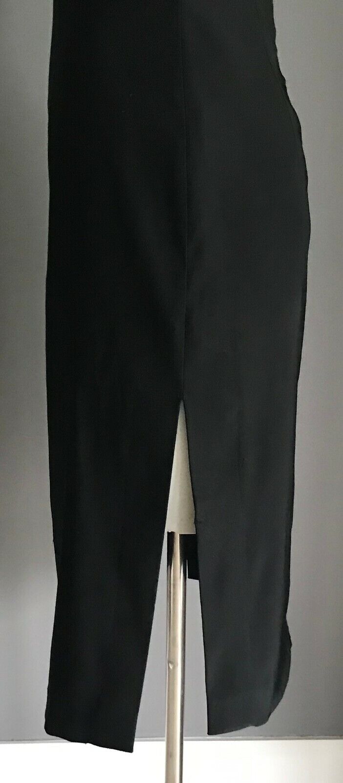 EVENTS Sheath Dress Black Sleeveless Knee Length Stretch Side Slit Pencil Sz 6 8