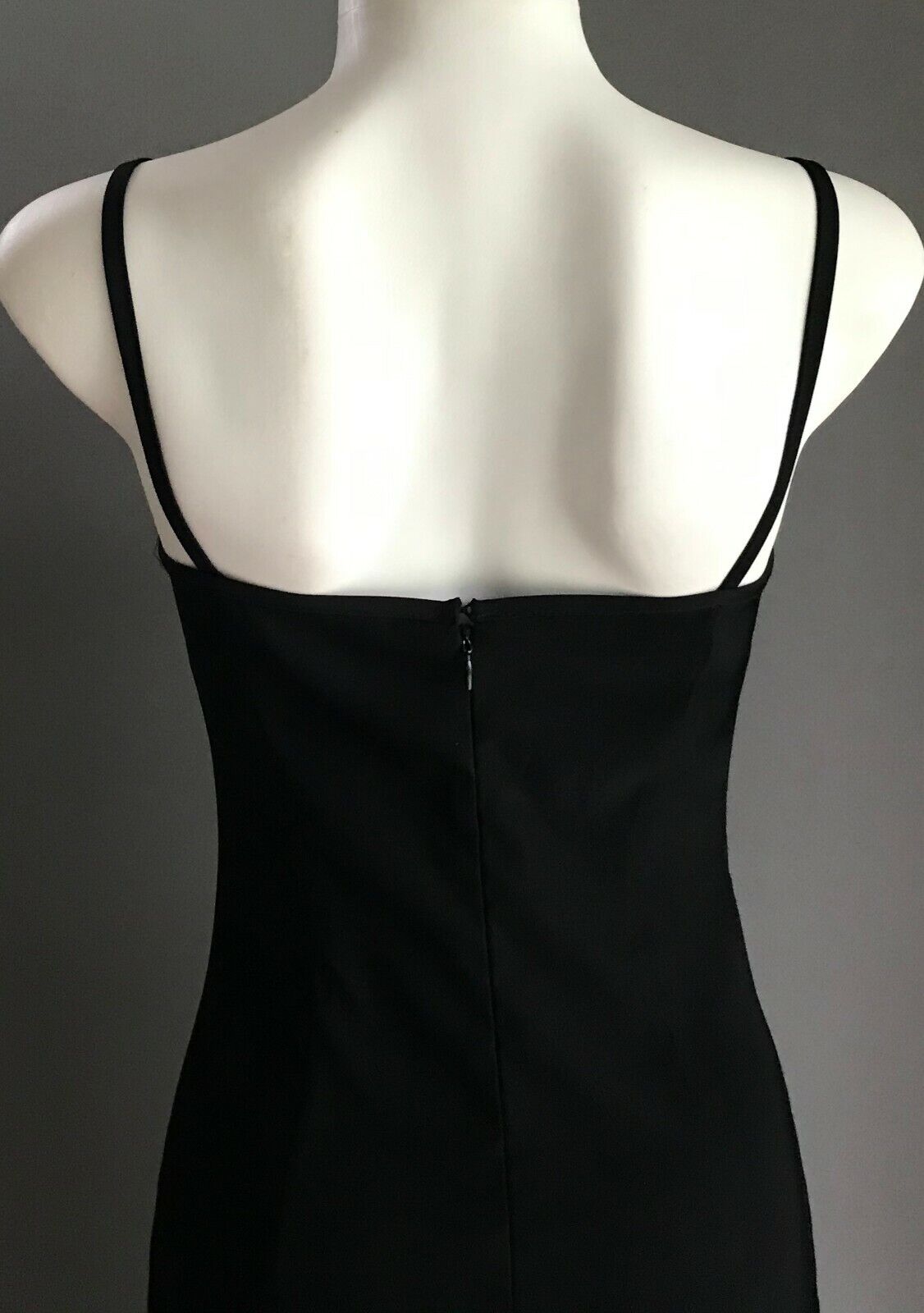 EVENTS Sheath Dress Black Sleeveless Knee Length Stretch Side Slit Pencil Sz 6 8
