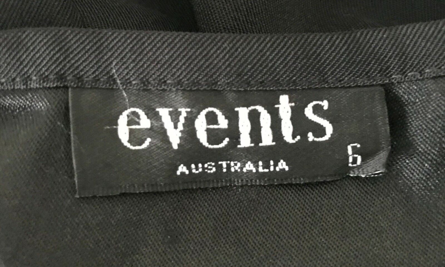 EVENTS Sheath Dress Black Sleeveless Knee Length Stretch Side Slit Pencil Sz 6 8
