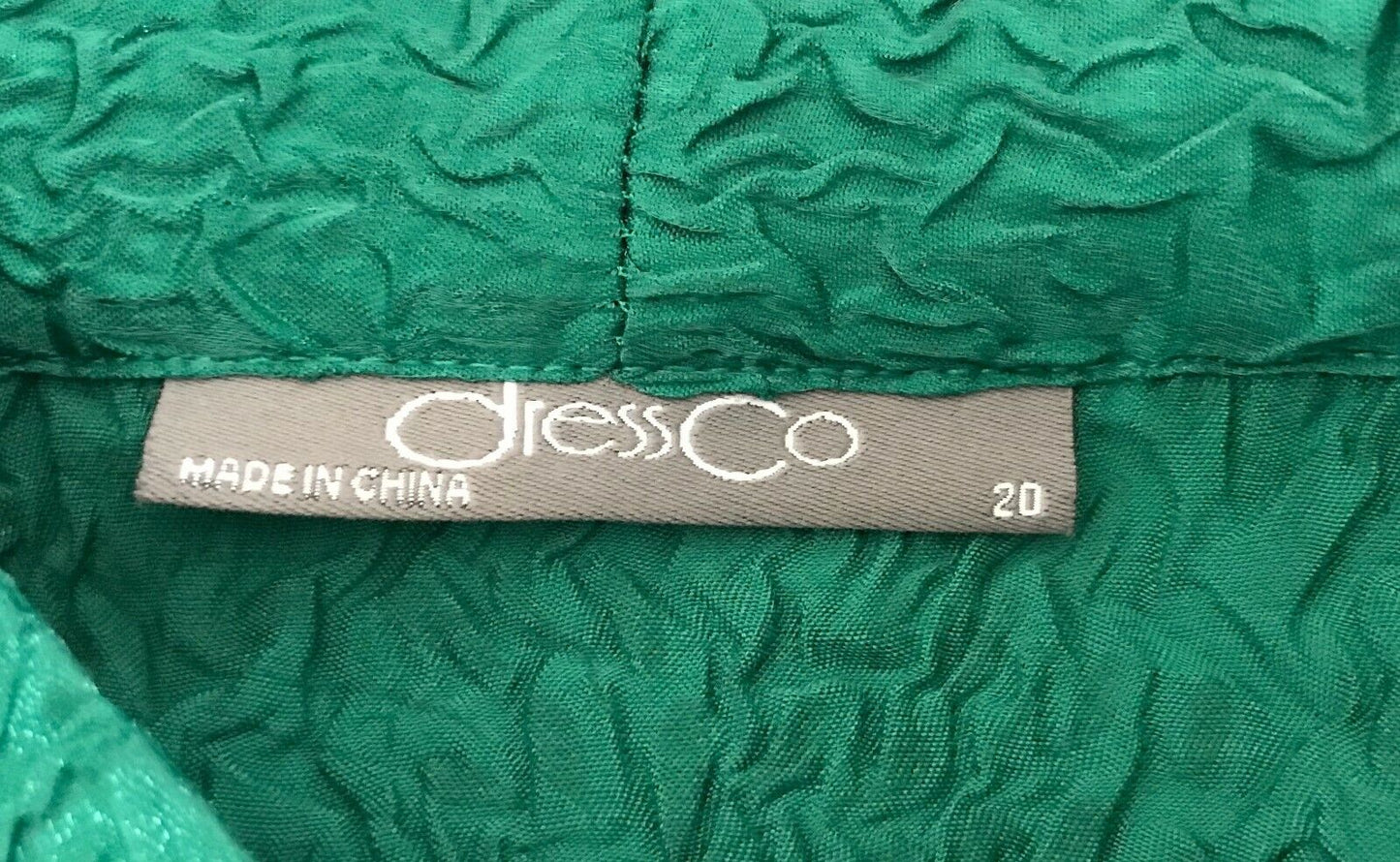 DRESS CO Over Shirt Green Textured Crinkle Fabric 3/4 Sleeve Top Plus Size 20