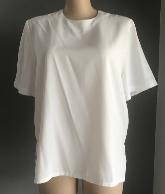 SACHELLE Blouse White Short Sleeve Top Ladies Plus Size 20 Vintage