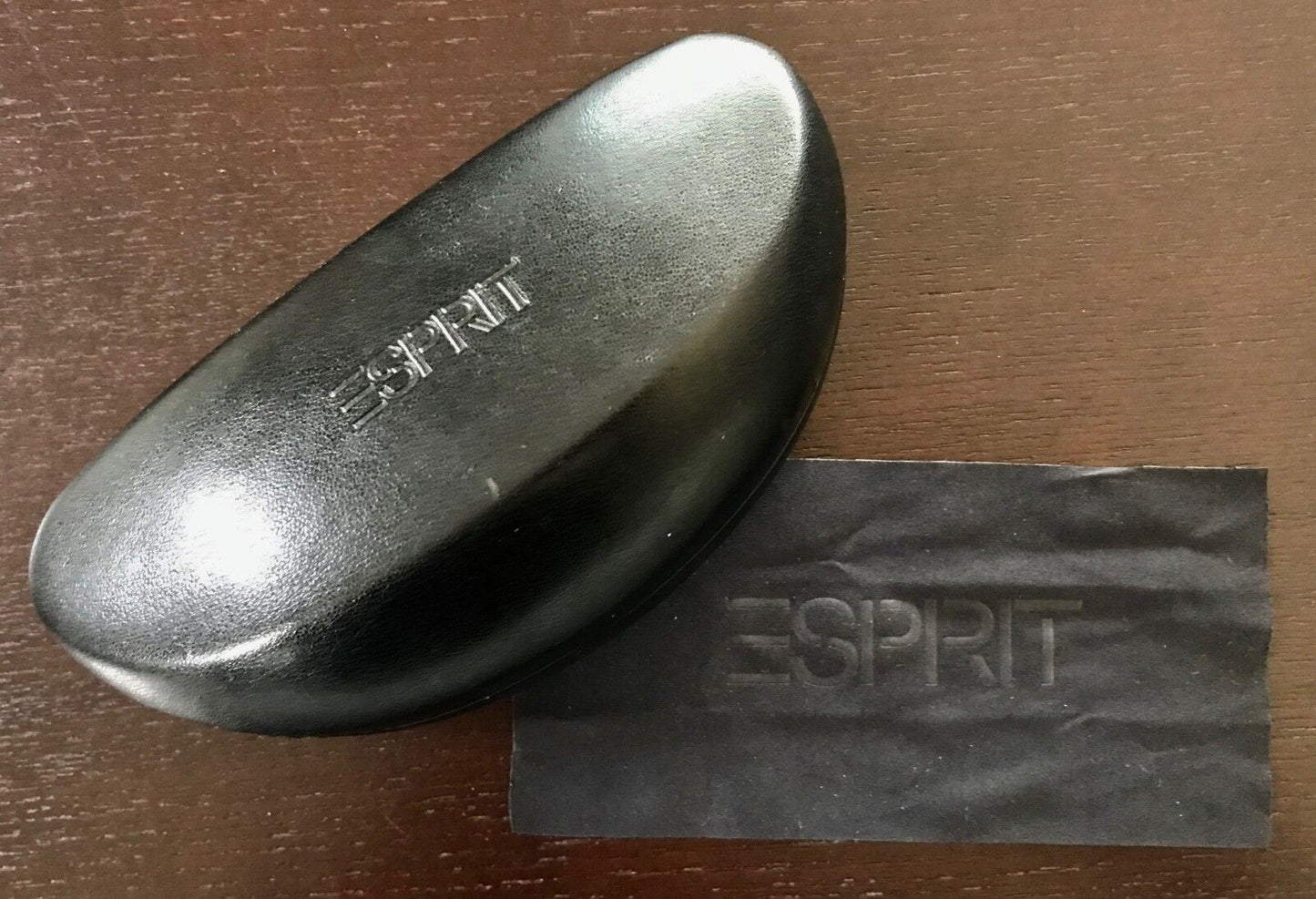 ESPRIT Black SunGlasses Hard Case Cover Clean Cloth EMPTY CASE ONLY - NO Glasses