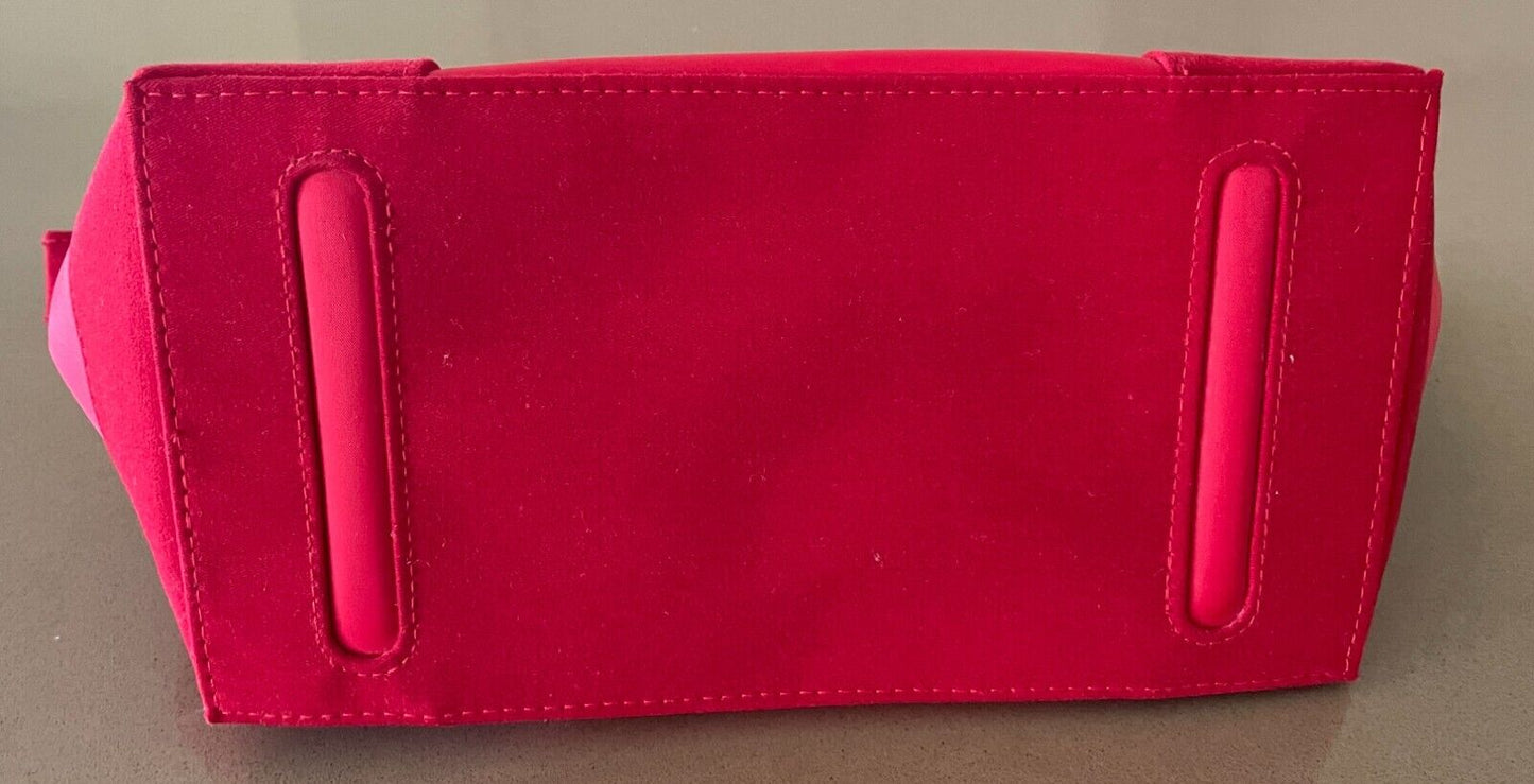 Makeup Bag CLARINS Red Fabric Large Size Zip Top Cosmetics Skin Care Travel NEW