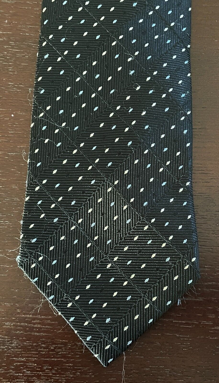 WE MEN Neck Tie w Zip Bag Black Grey Light Blue Print Storage TRAVEL Case