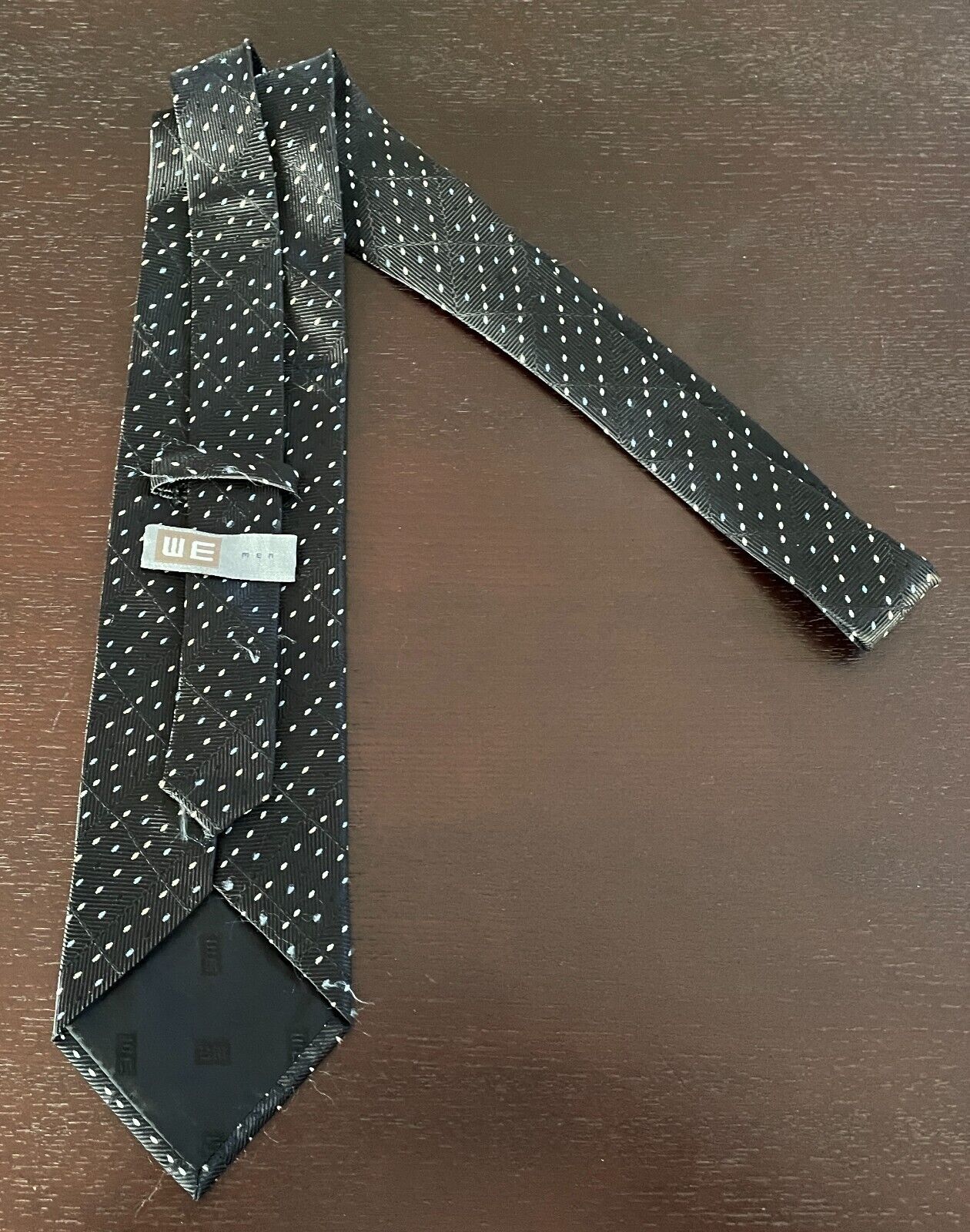 WE MEN Neck Tie w Zip Bag Black Grey Light Blue Print Storage TRAVEL Case