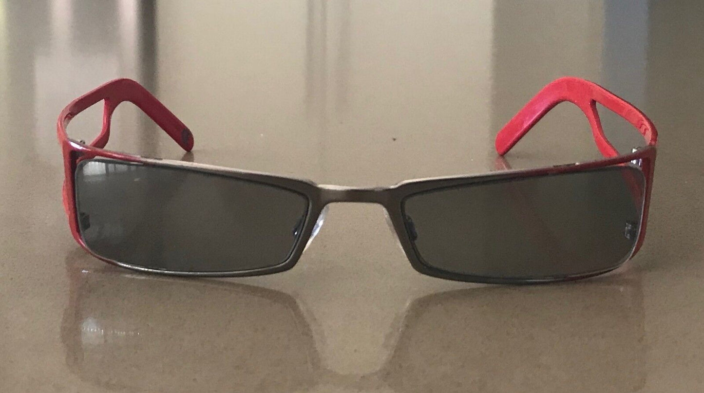 EXALT CYCLE SunGlasses Branded Case Red Grey Frame Made in Italy NEW w Glasses