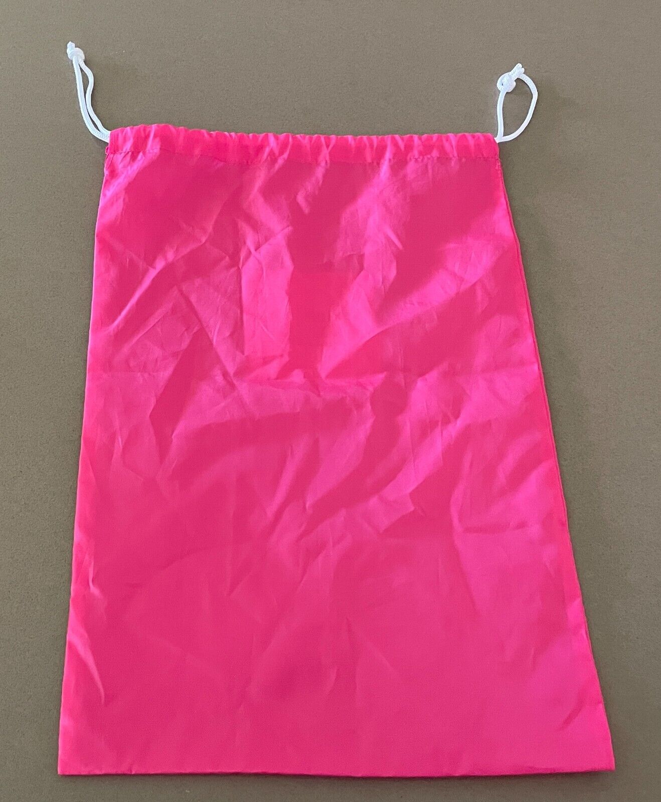 Drawstring Pouch Bag FLEXIBLE CASE Pink Nylon 29 W x 44cm H Travel Storage Shoes