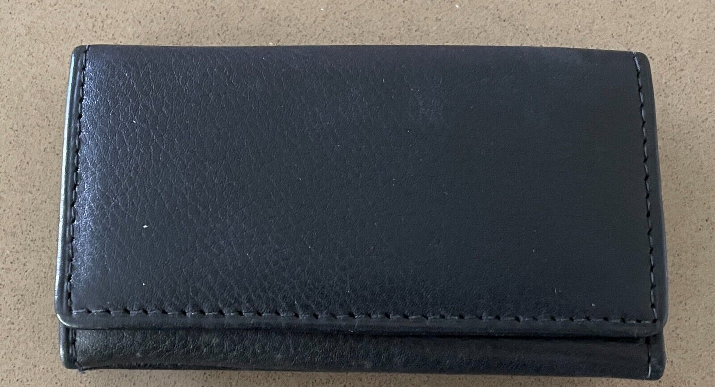 Leather Wallet Key Holder Case PRIDE Black 12 Keys Reversible Unisex NEW in Box