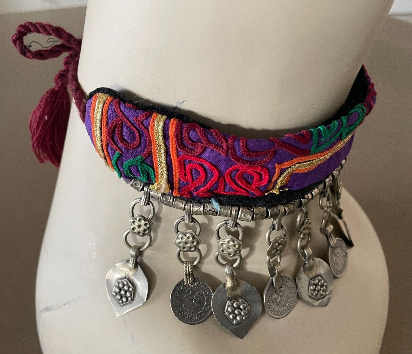 Necklace Anklet  Bollywood Belly Dancing Multicolour Fabric Hanging Charms Devs