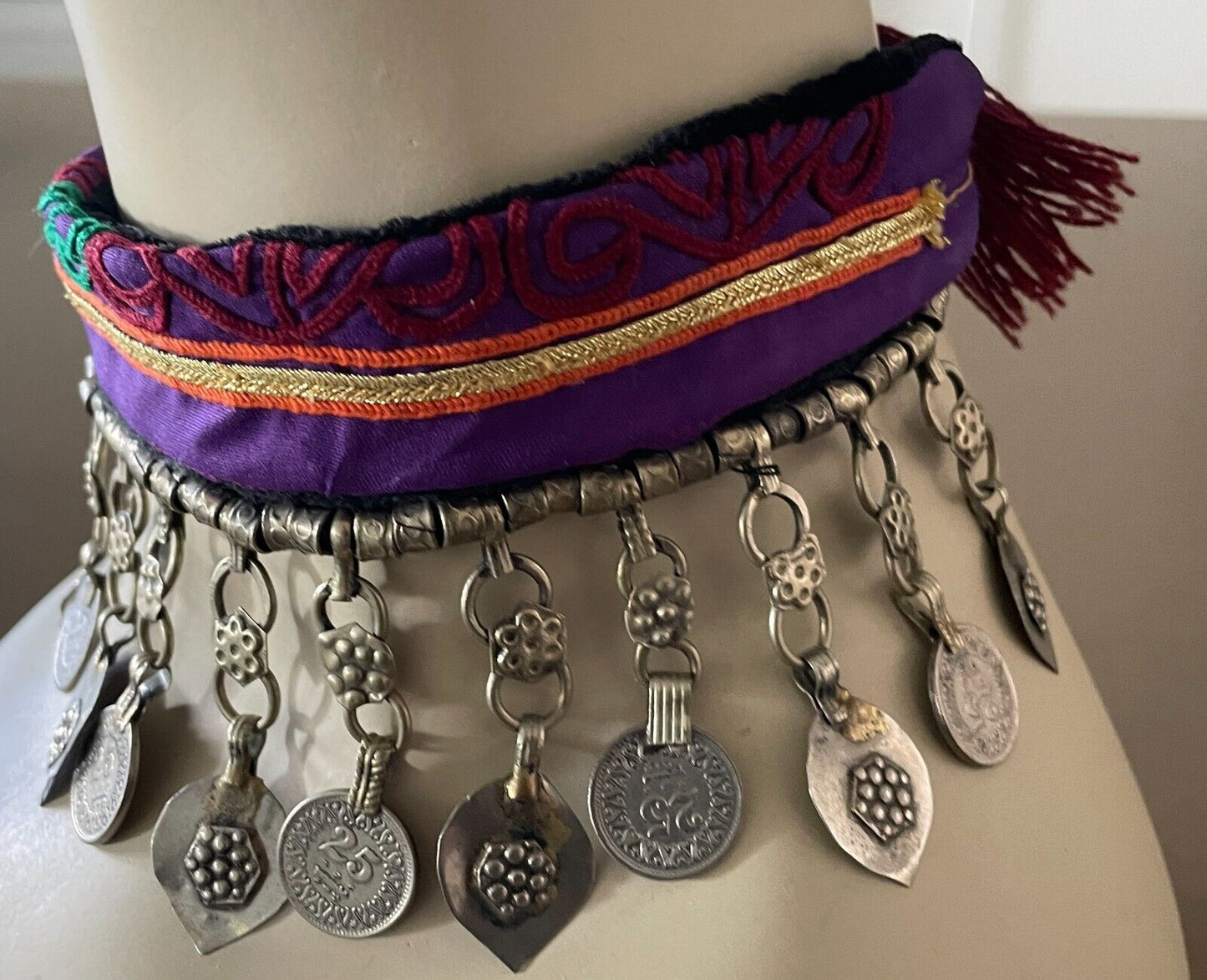 Necklace Anklet  Bollywood Belly Dancing Multicolour Fabric Hanging Charms Devs