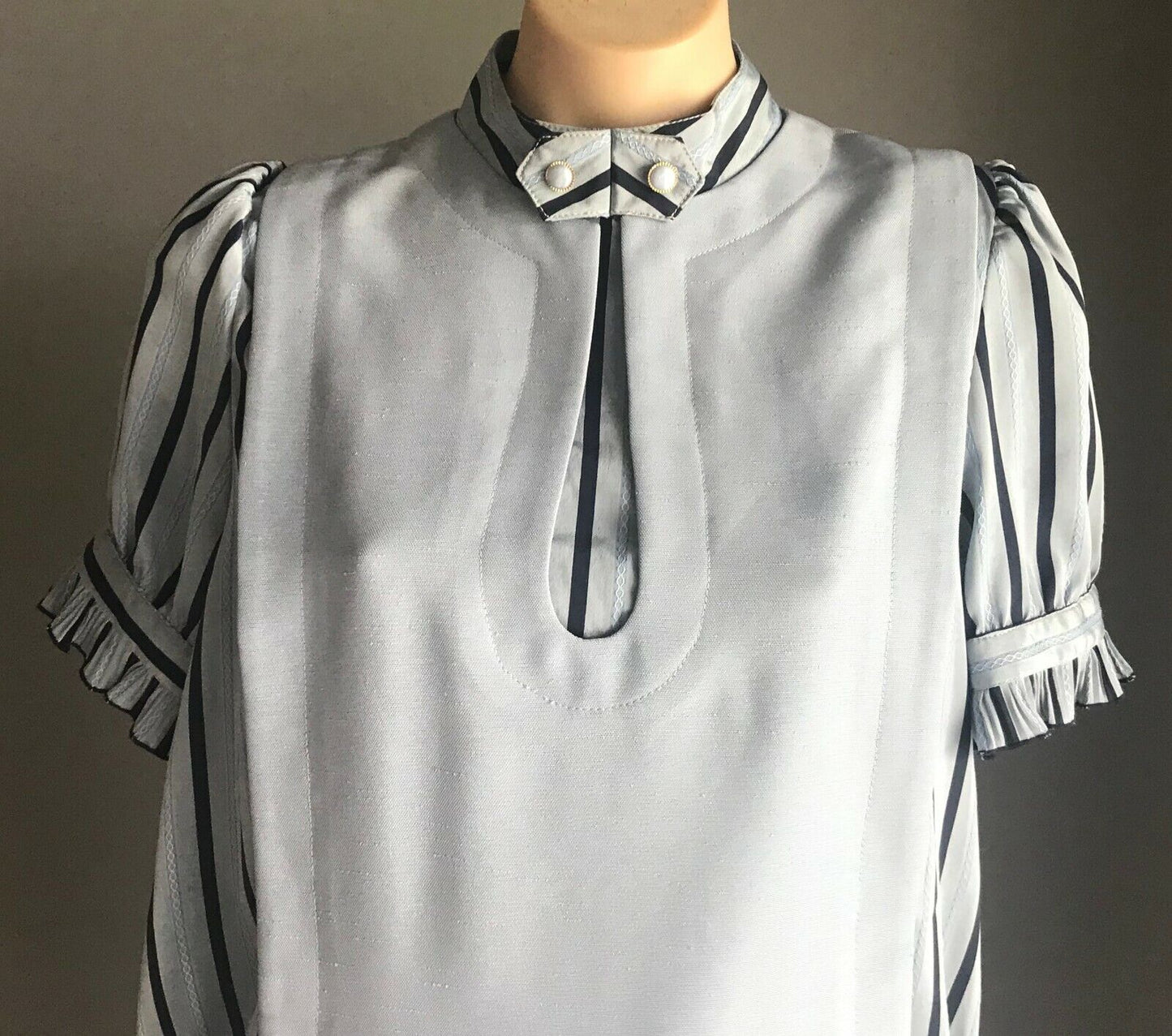CE-LUGE Blue 2 Piece Suit Short Sleeve Top & Skirt Ladies Tag Sz 13 12 Vintage