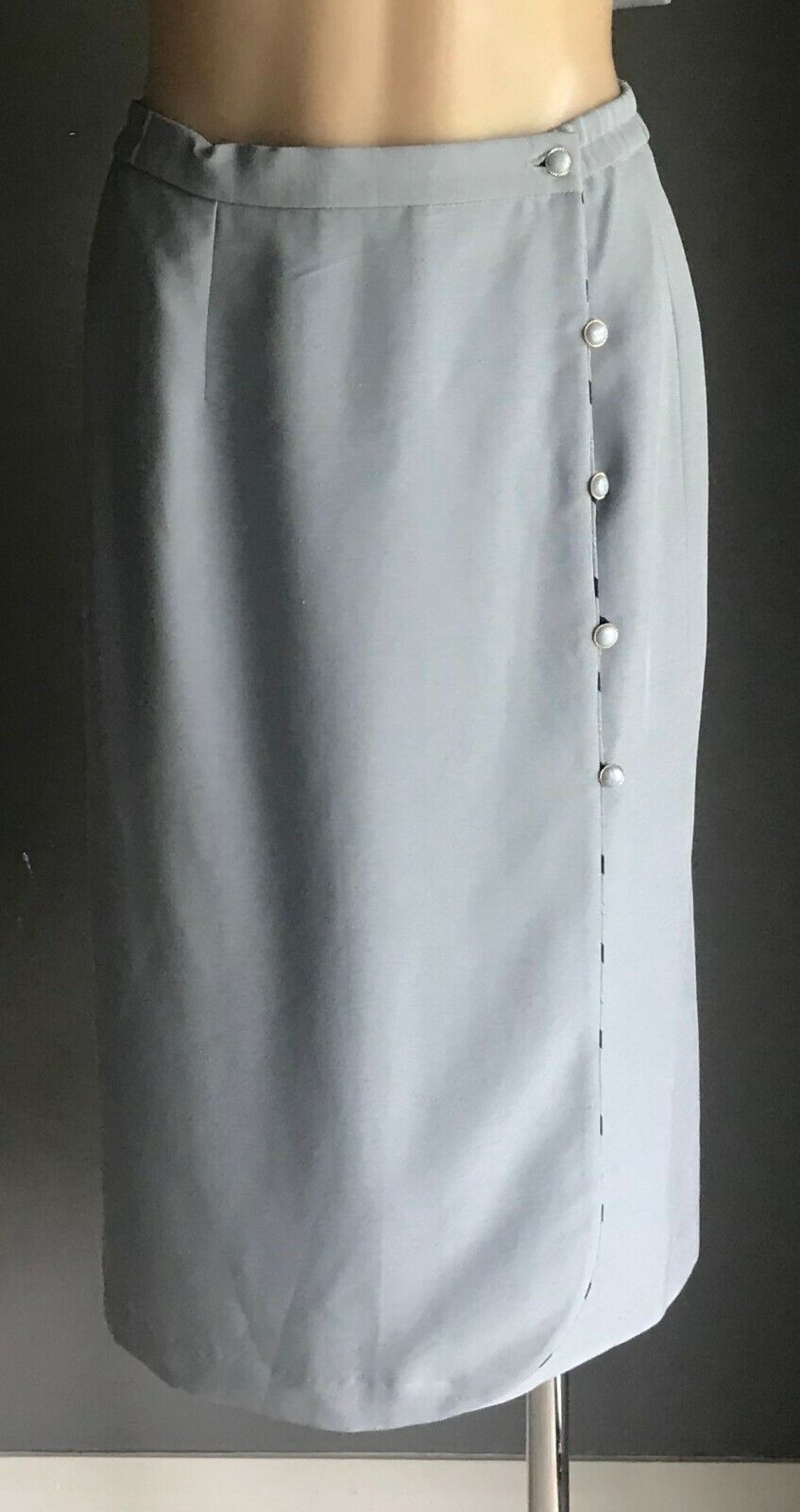 CE-LUGE Blue 2 Piece Suit Short Sleeve Top & Skirt Ladies Tag Sz 13 12 Vintage