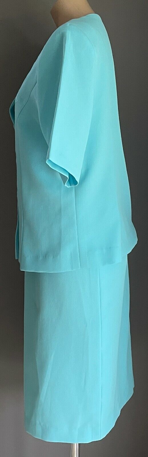 PROMENADE CLOTHING 2 Piece Jacket & Skirt Light Blue Set Size 16 1980's Vintage
