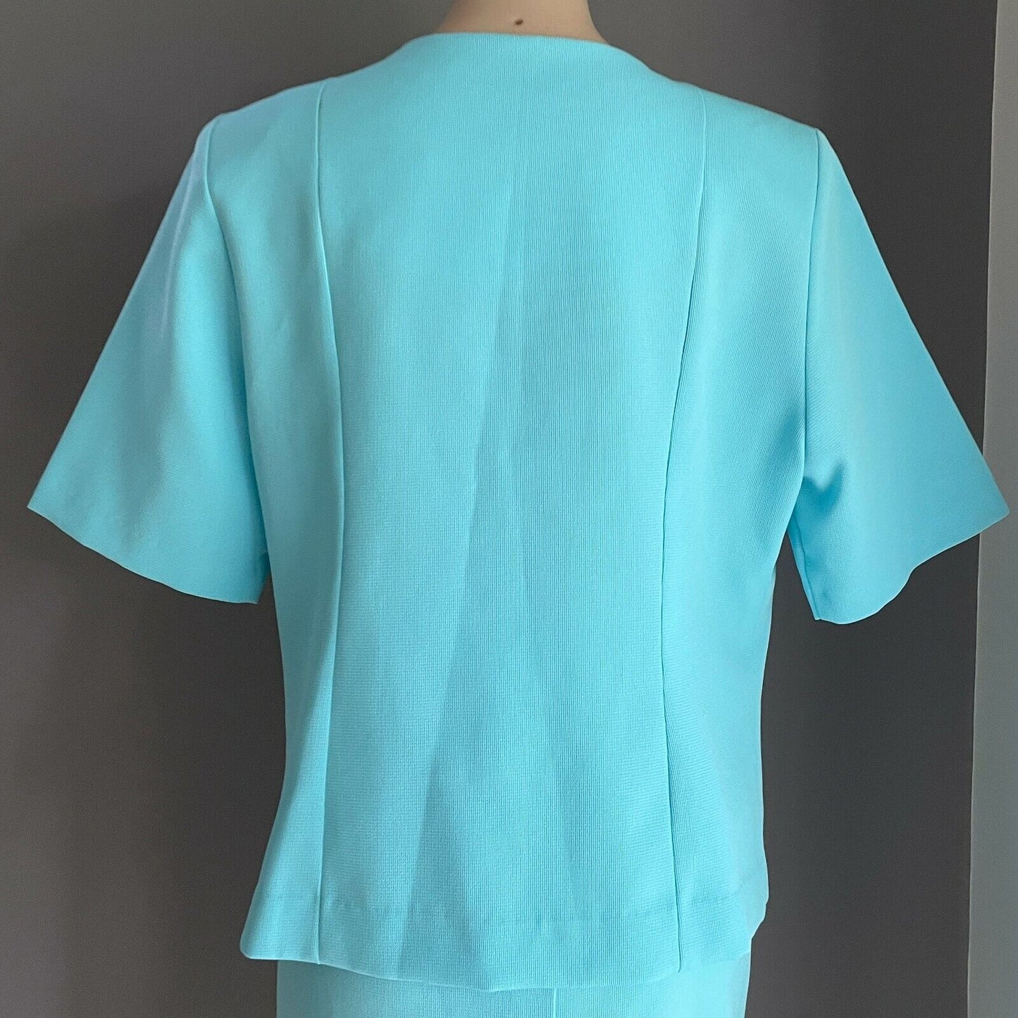 PROMENADE CLOTHING 2 Piece Jacket & Skirt Light Blue Set Size 16 1980's Vintage