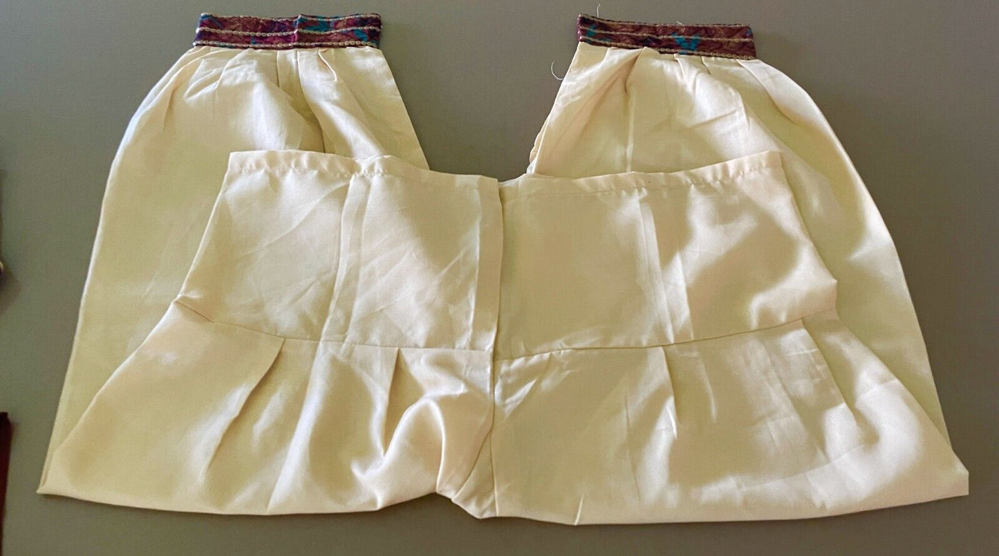 KURTA SET Sleeveless Top Sz 10 & Cropped Pants Sz 18 Brown Yellow Colours NEW