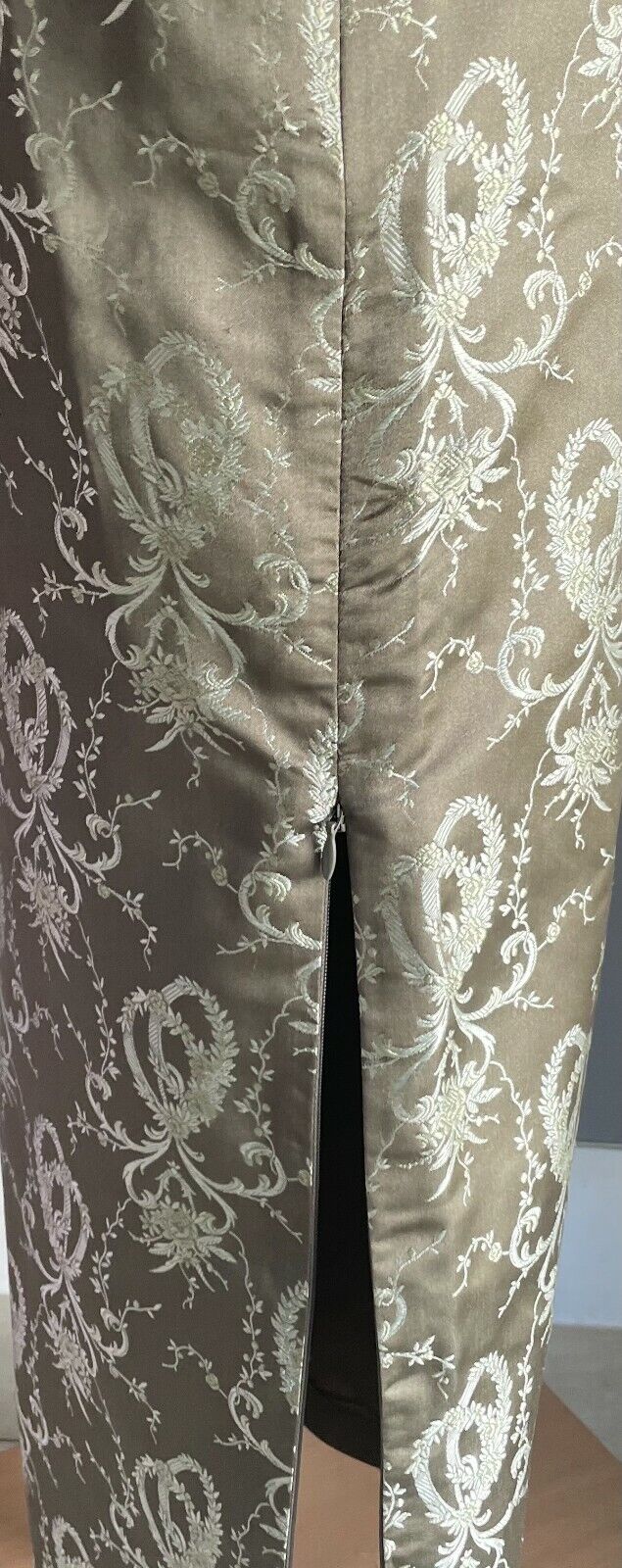 GEORGE GROSS 3 Piece Suit Brocade Khaki Jacket 8 Pants 10 Skirt 8 Vintage 1980's
