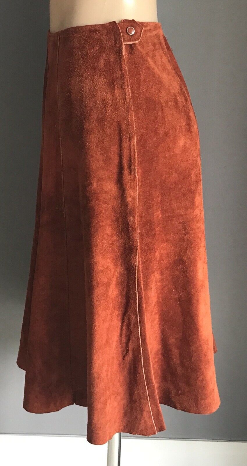 Vintage Tan SUEDE & LEATHERCRAFT Waistcoat & Skirt SizeSuit Sleeveless Vest 14