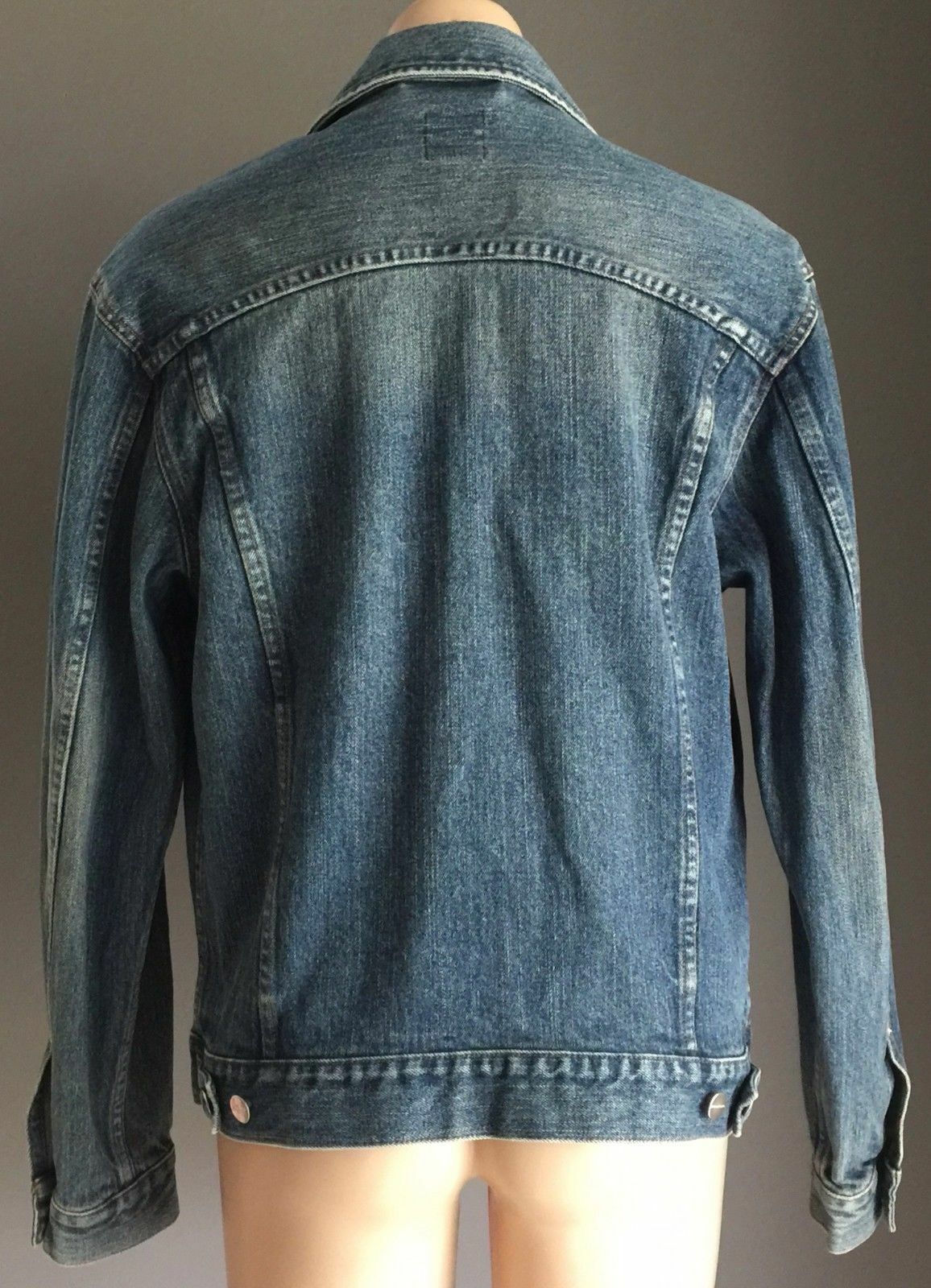 Mens Jeans Jacket ESPRIT Blue Denim Size M Retro Gem Bikers