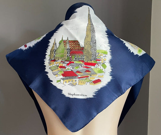 Neck Scarf WIEN VIENNA Austria Landmarks Historic Buildings Souvenir Europe 76cm