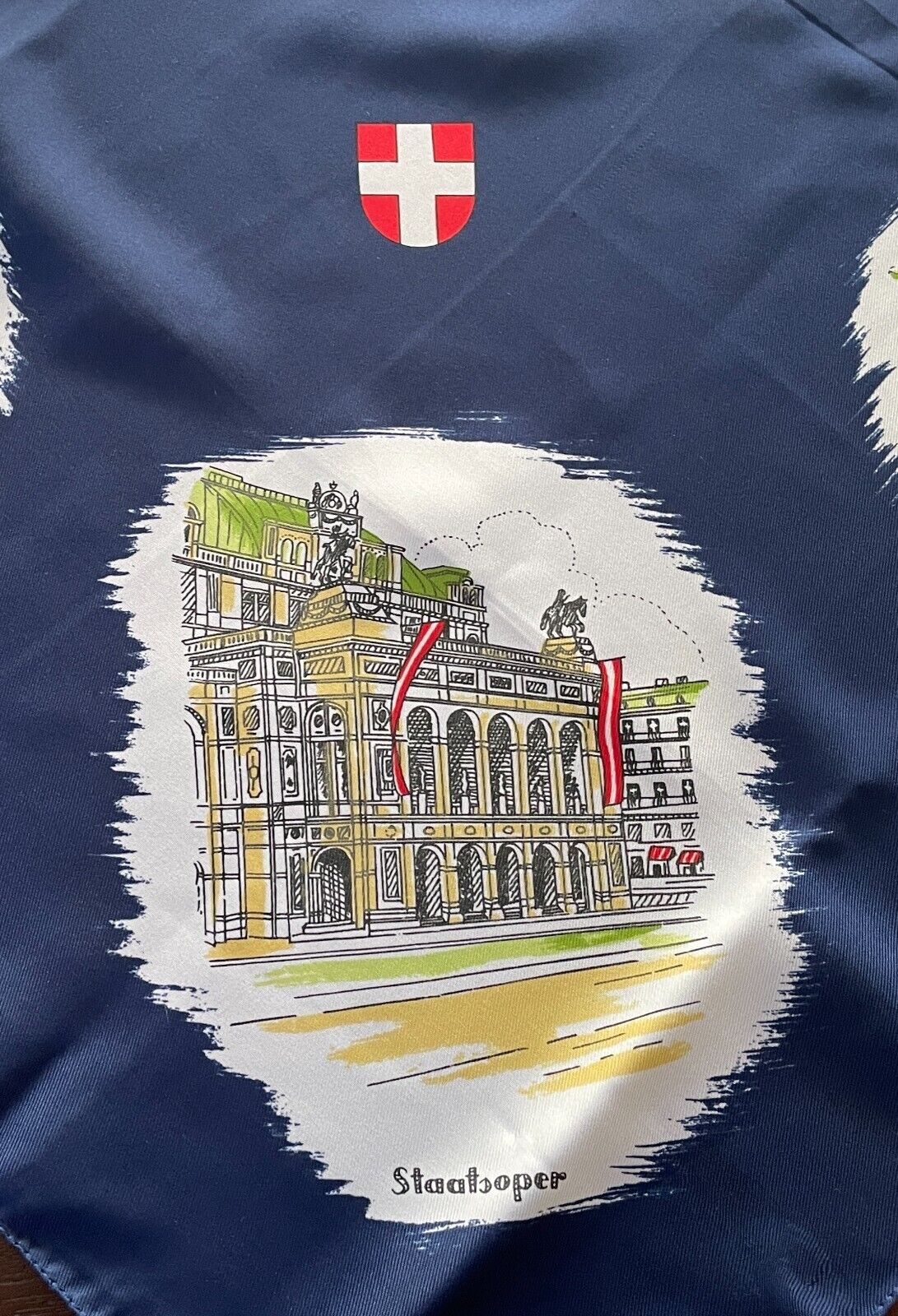 Neck Scarf WIEN VIENNA Austria Landmarks Historic Buildings Souvenir Europe 76cm