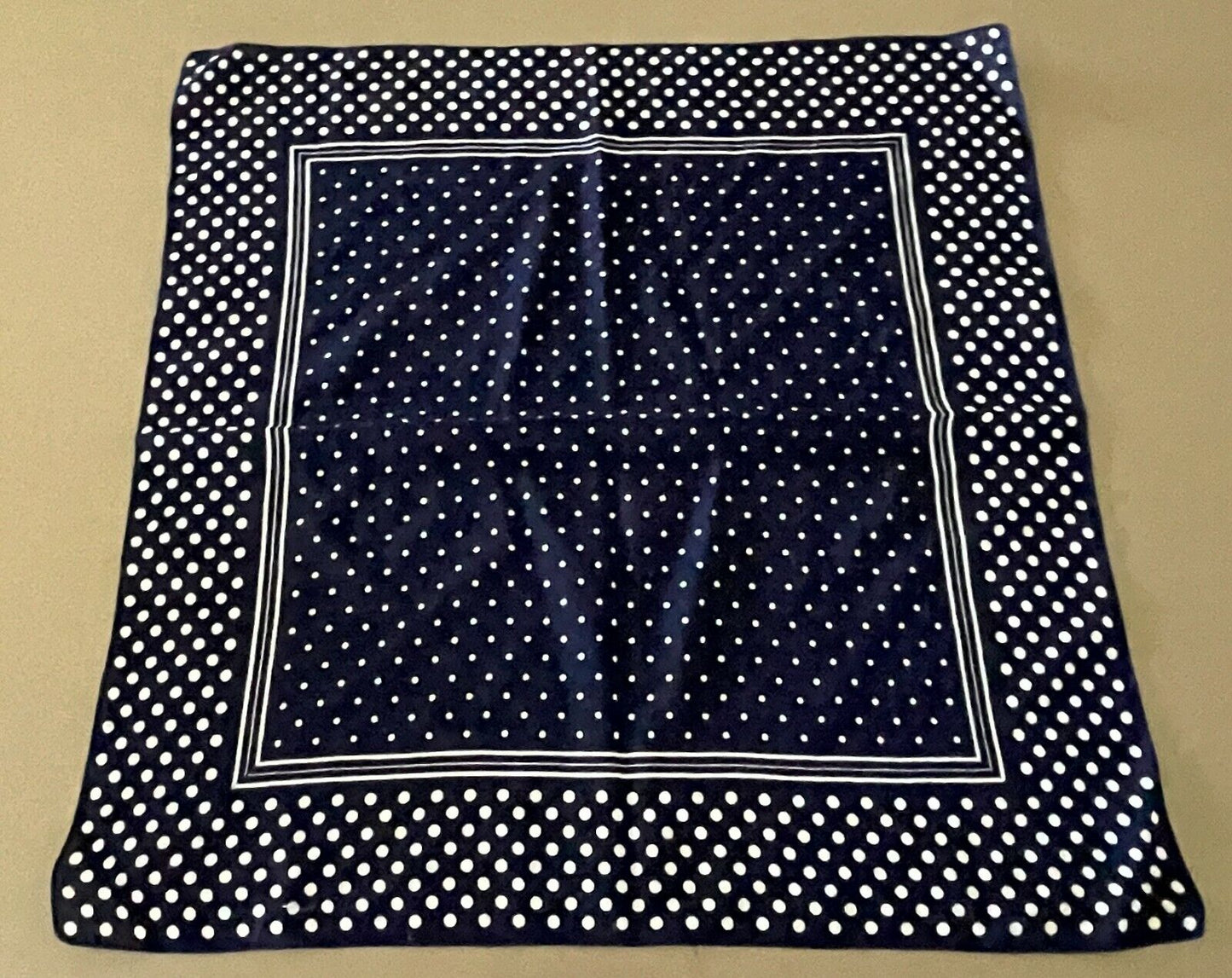 Neck Scarf HEAD Band Navy Blue & White Polka Dot Cotton ROCKABILLY 1950s NEW
