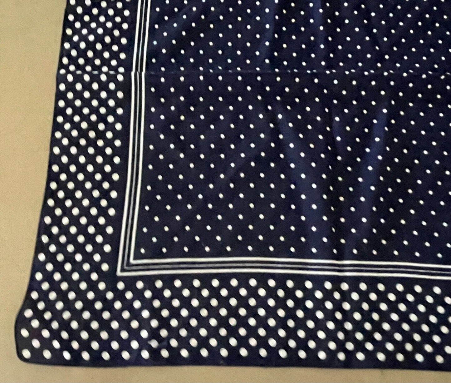 Neck Scarf HEAD Band Navy Blue & White Polka Dot Cotton ROCKABILLY 1950s NEW