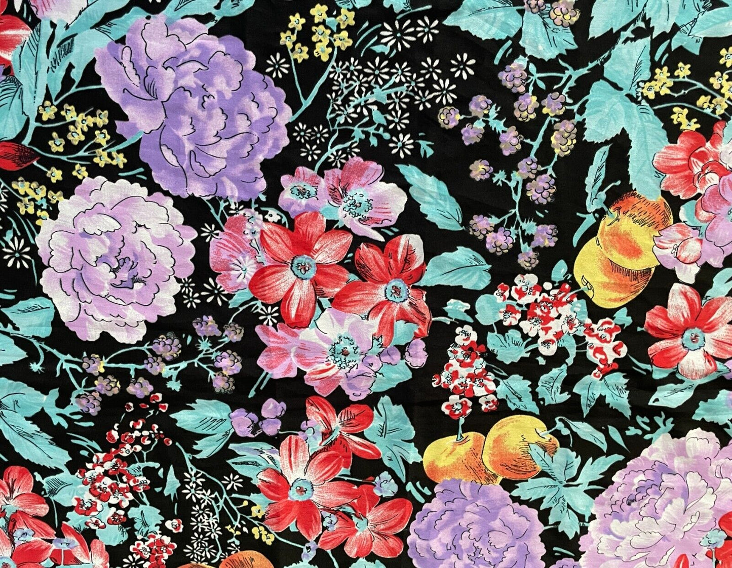 Neck Scarf ALBA PRACCHIA Black &  Floral Print Wrap 122cm Stunning ITALY